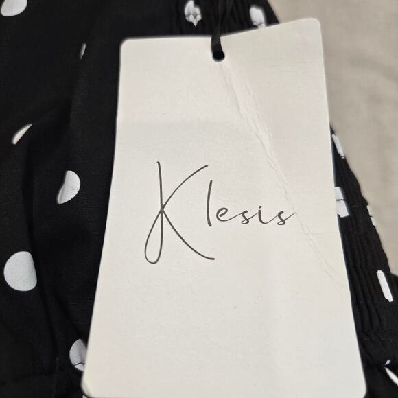 NWT Klesis Retro Style Polka Swing Dress Maxi Dress Sundress Sz M - Picture 13 of 13